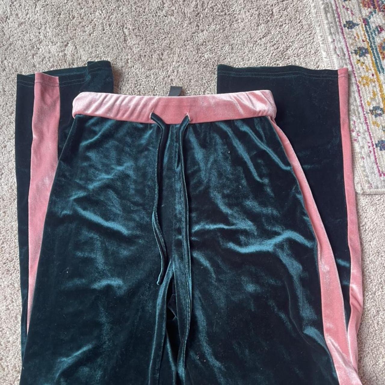 Cider Women's Pink and Green Joggerstracksuits Depop