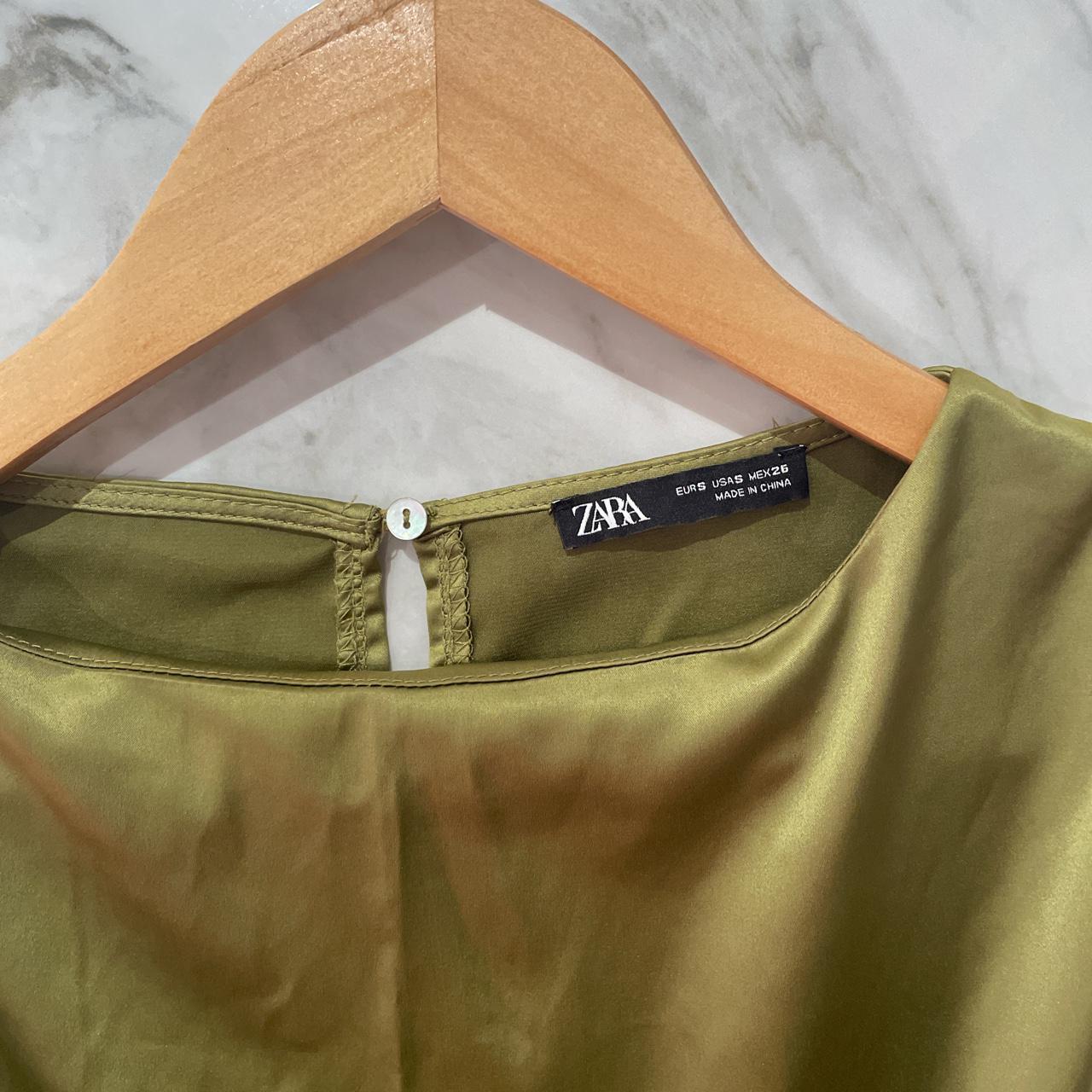 Olive green Zara midi dress. Cool utility pocket... Depop