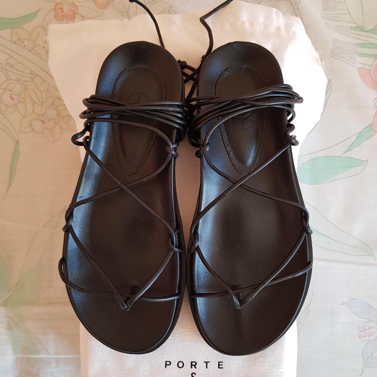 Porte Paire Black Kid Skin Leather Chunky Sole Depop