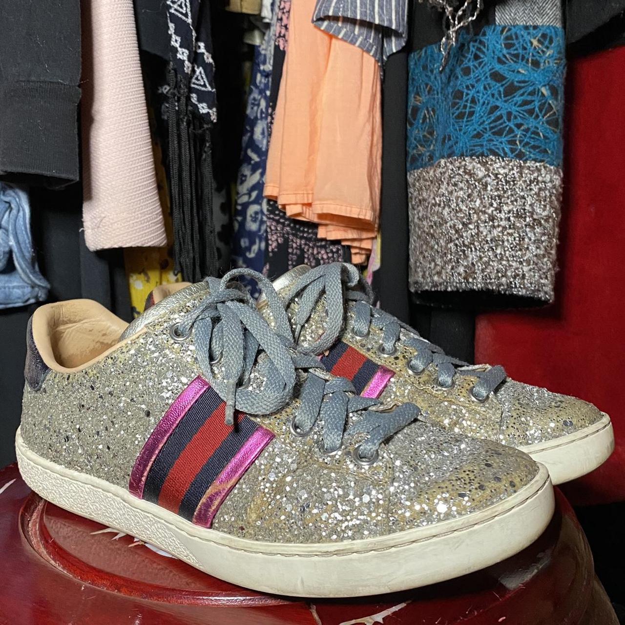 Pink gucci glitter sneakers online