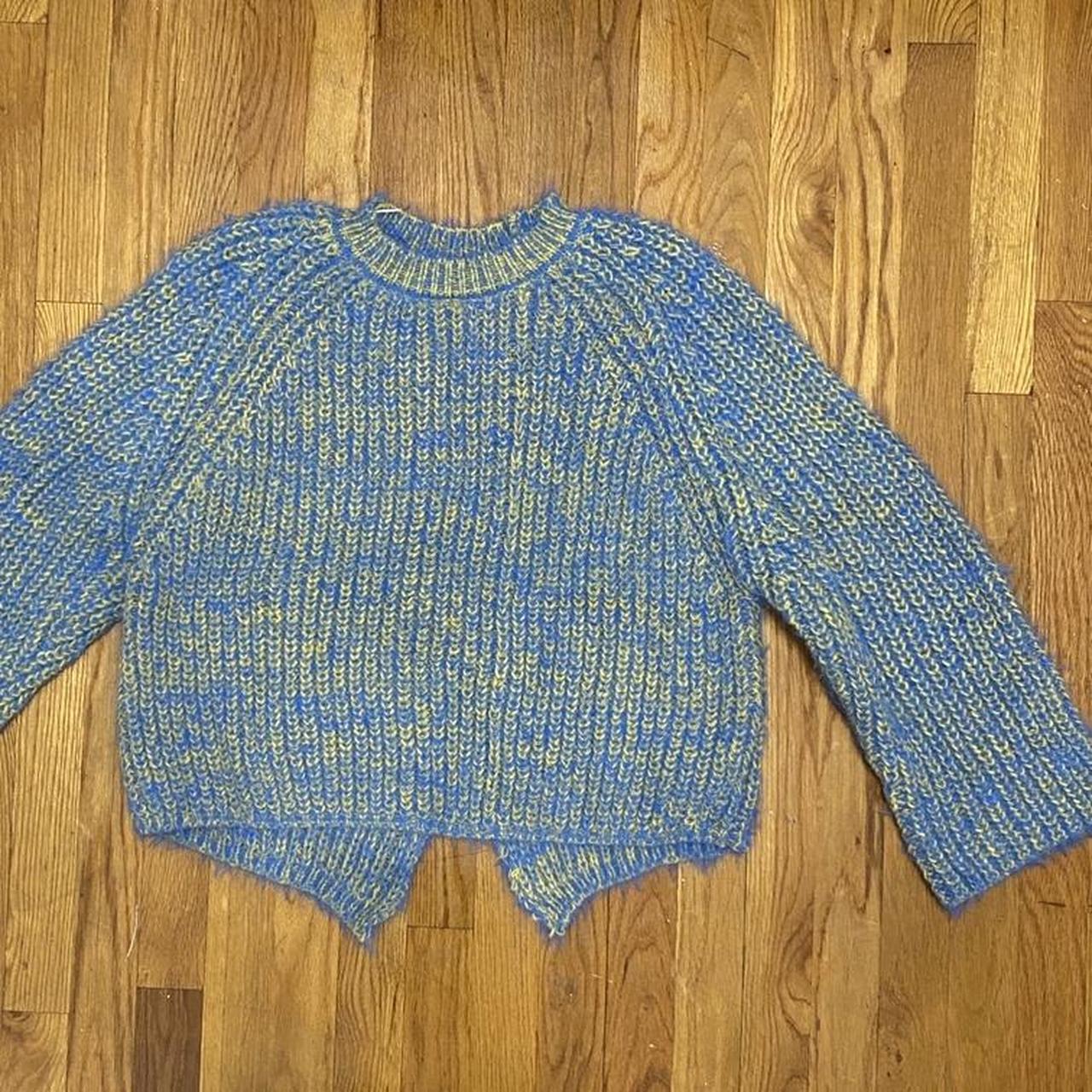 Women's Blue and Yellow Jumper | Depop