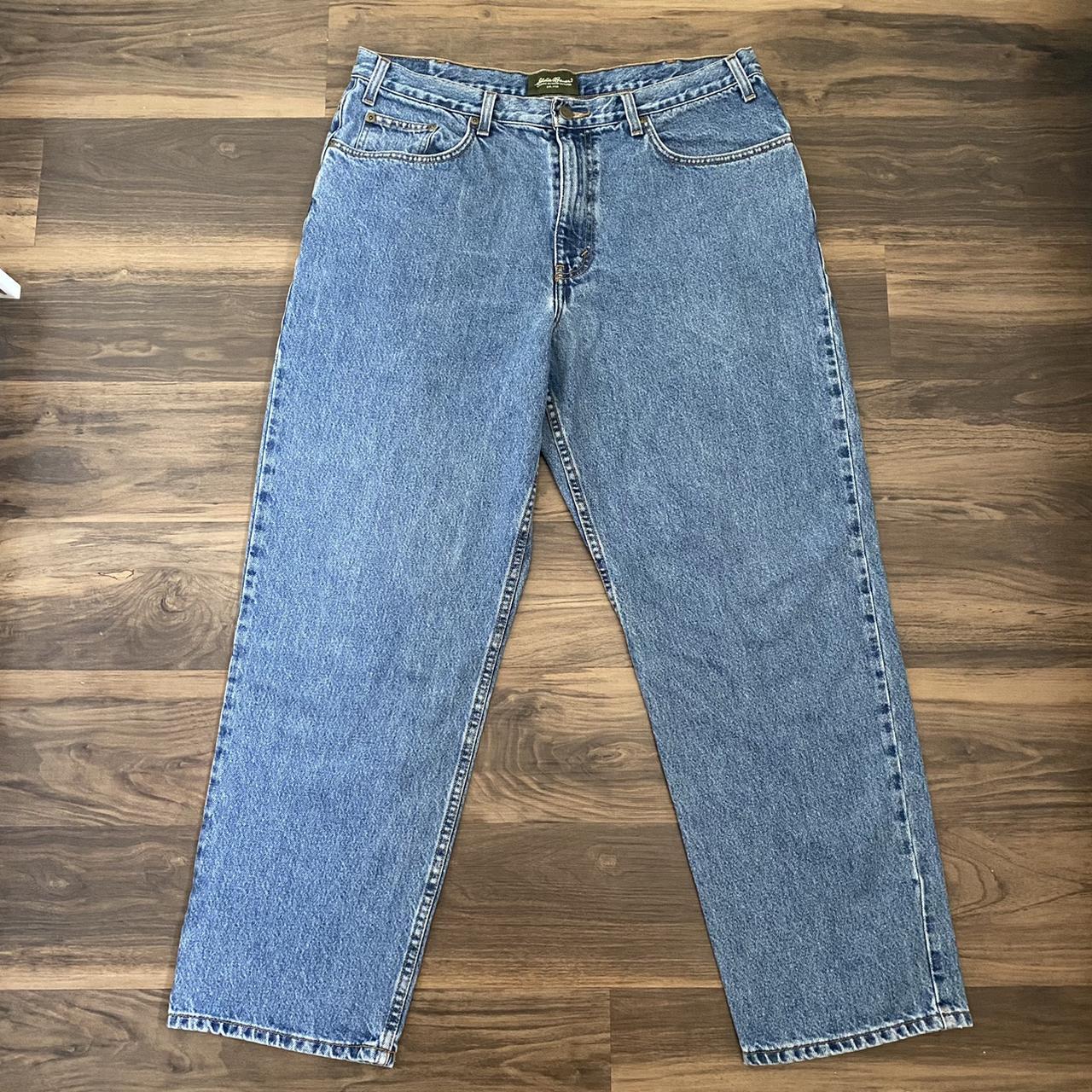 Vintage Eddie Bauer Relaxed Fit Blue Jeans Size... - Depop