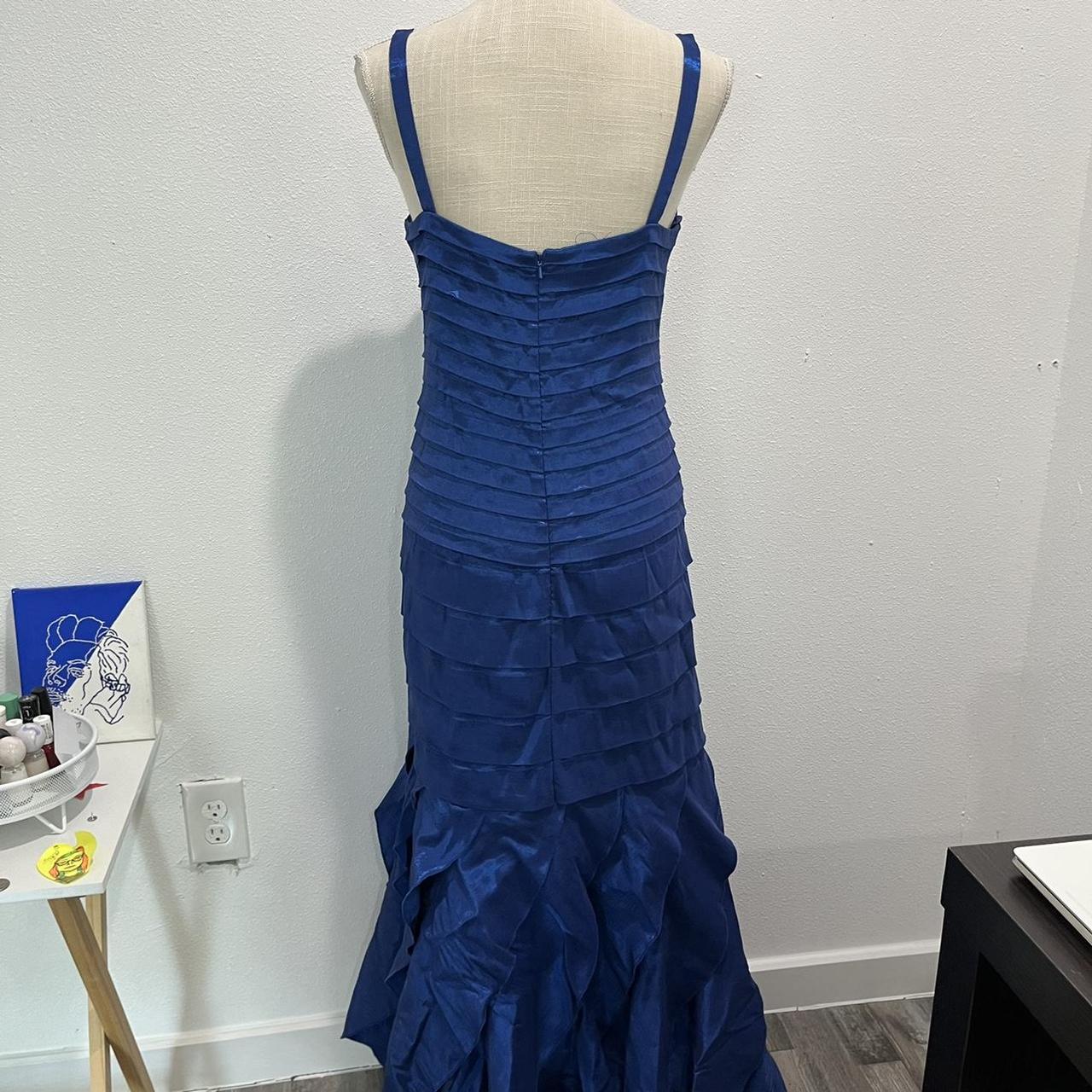 Blue early 2000s or 90s prom/party dress with gem... - Depop