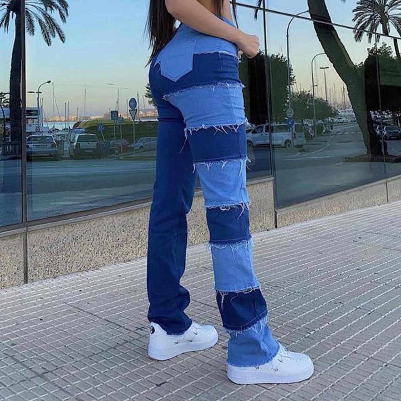 Fashion Nova patchwork jeans Brand new with tags... Depop