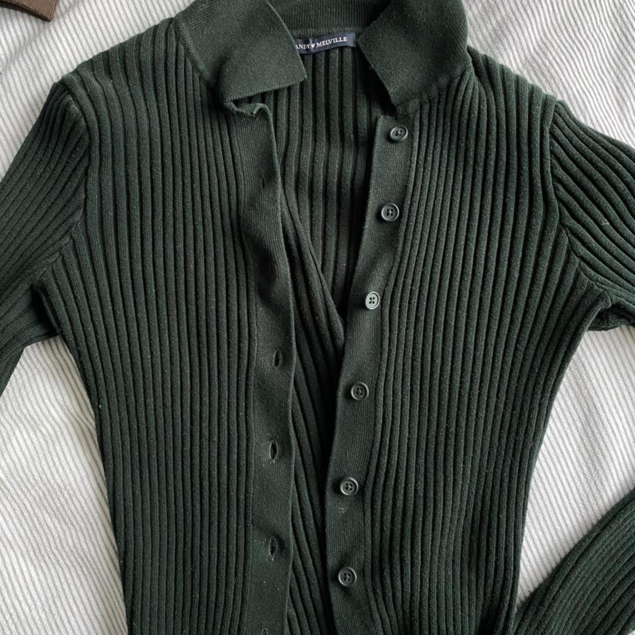 brandy melville forest green button up long sleeve... Depop