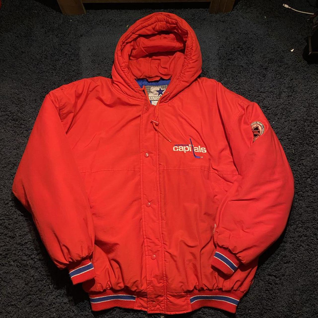 Vintage Starter Capitals Hockey Puffer Jacket - FREE... - Depop