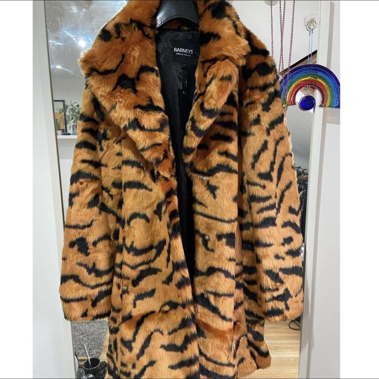 BARNEY s brand new tiger faux fur jacket barneys