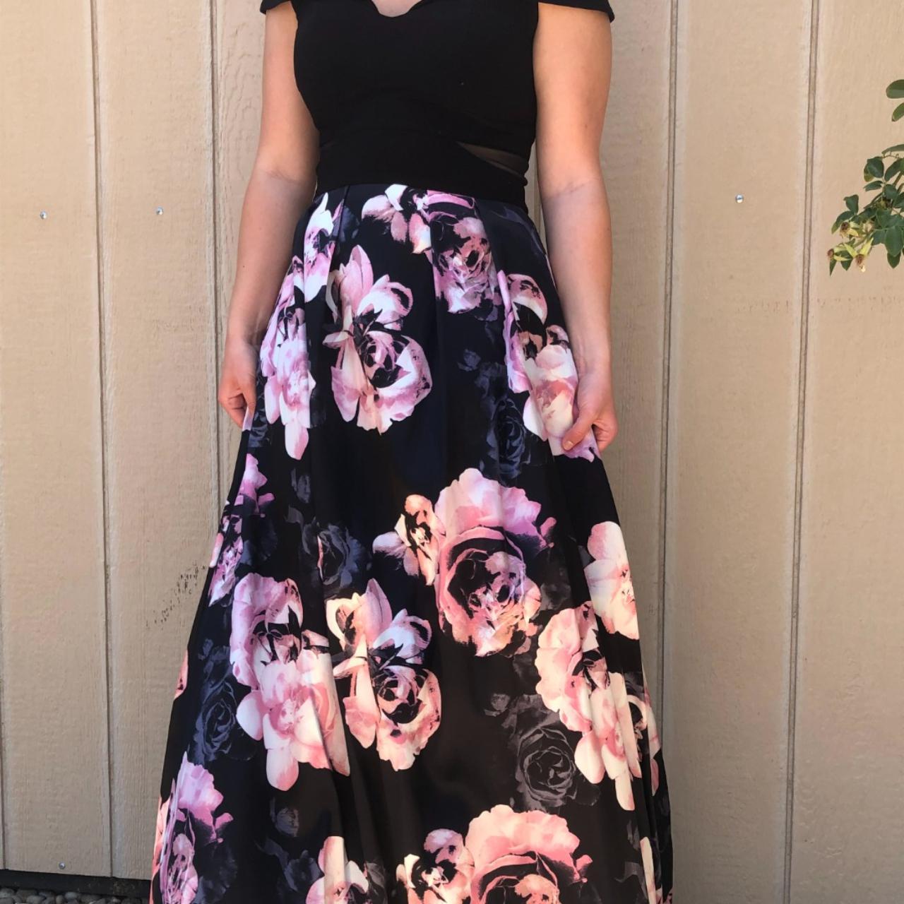 David's bridal clearance black floral dress