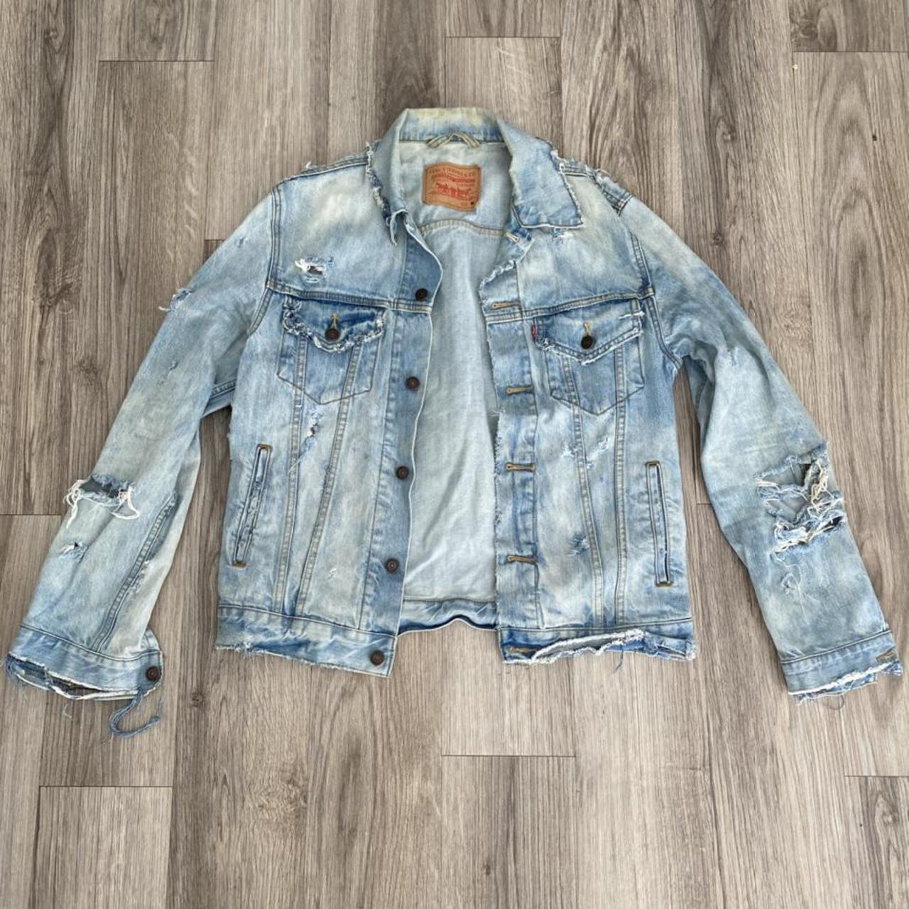 Thrashed Denim Levi’s Jean Jacket Size: M... - Depop