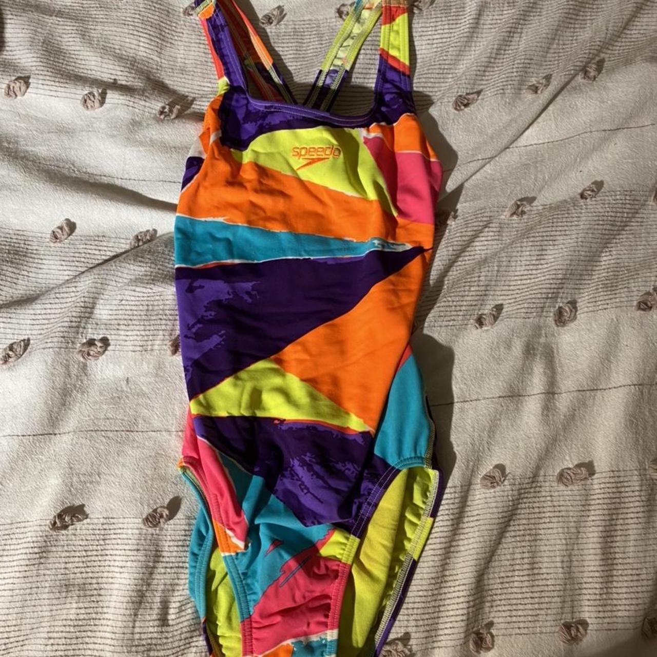 Speedo Neon One-piece Swimsuit ⭐️ girls size 12... - Depop