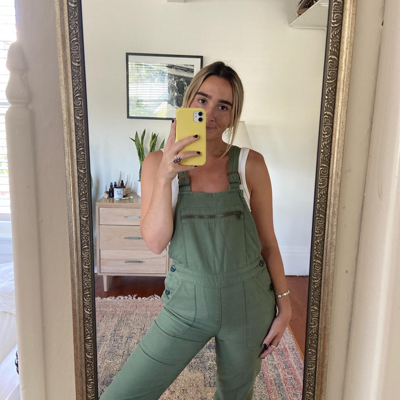 Levi's Women's Green and Khaki Dungarees-overalls | Depop