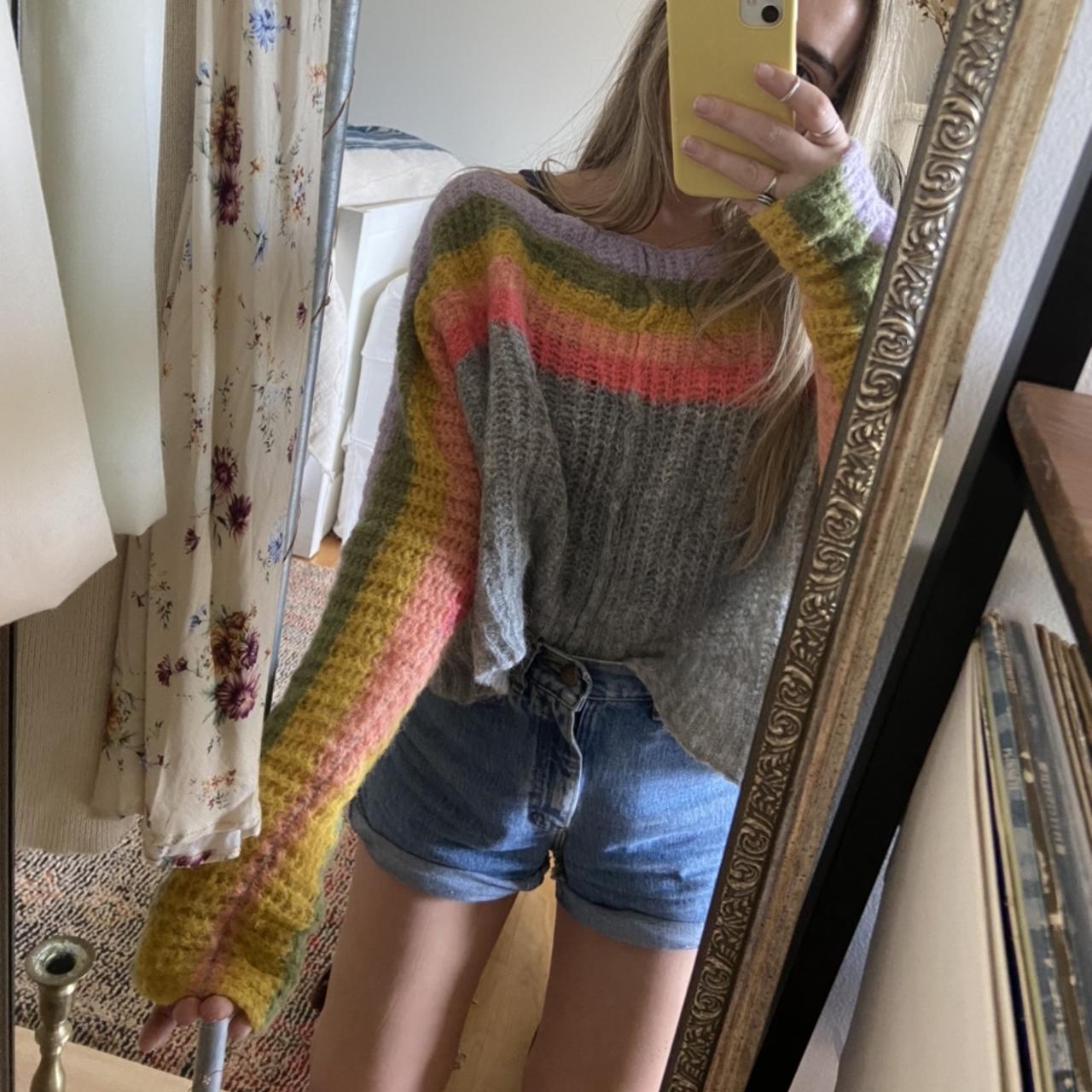 Free people rainbow clearance sweater