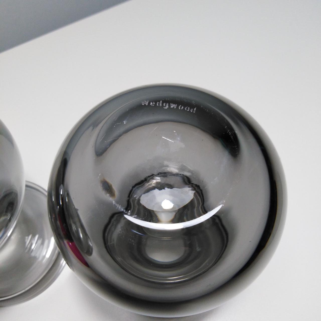 Pair of Wedgwood lead crystal smoky black / grey... Depop