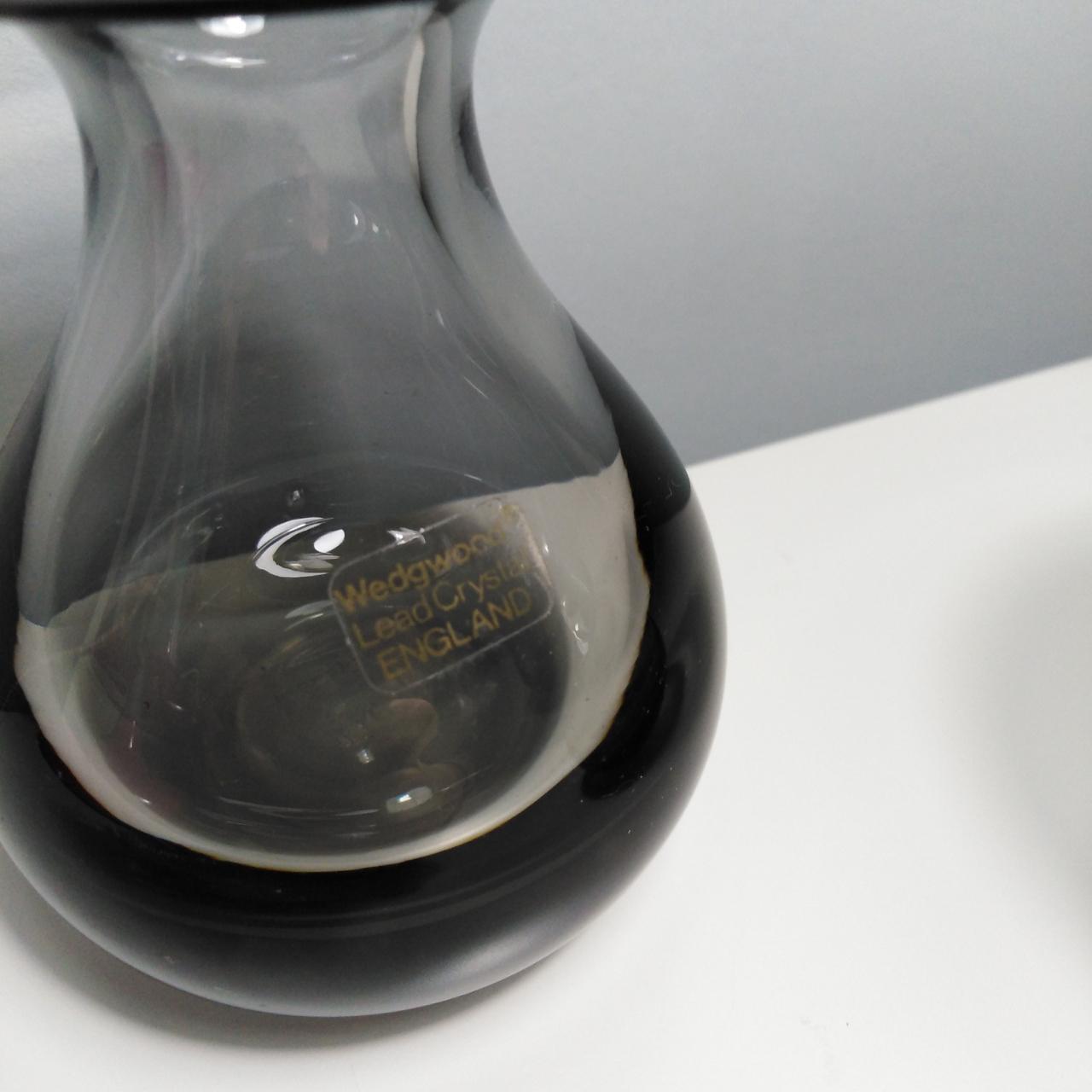 Pair of Wedgwood lead crystal smoky black / grey... Depop