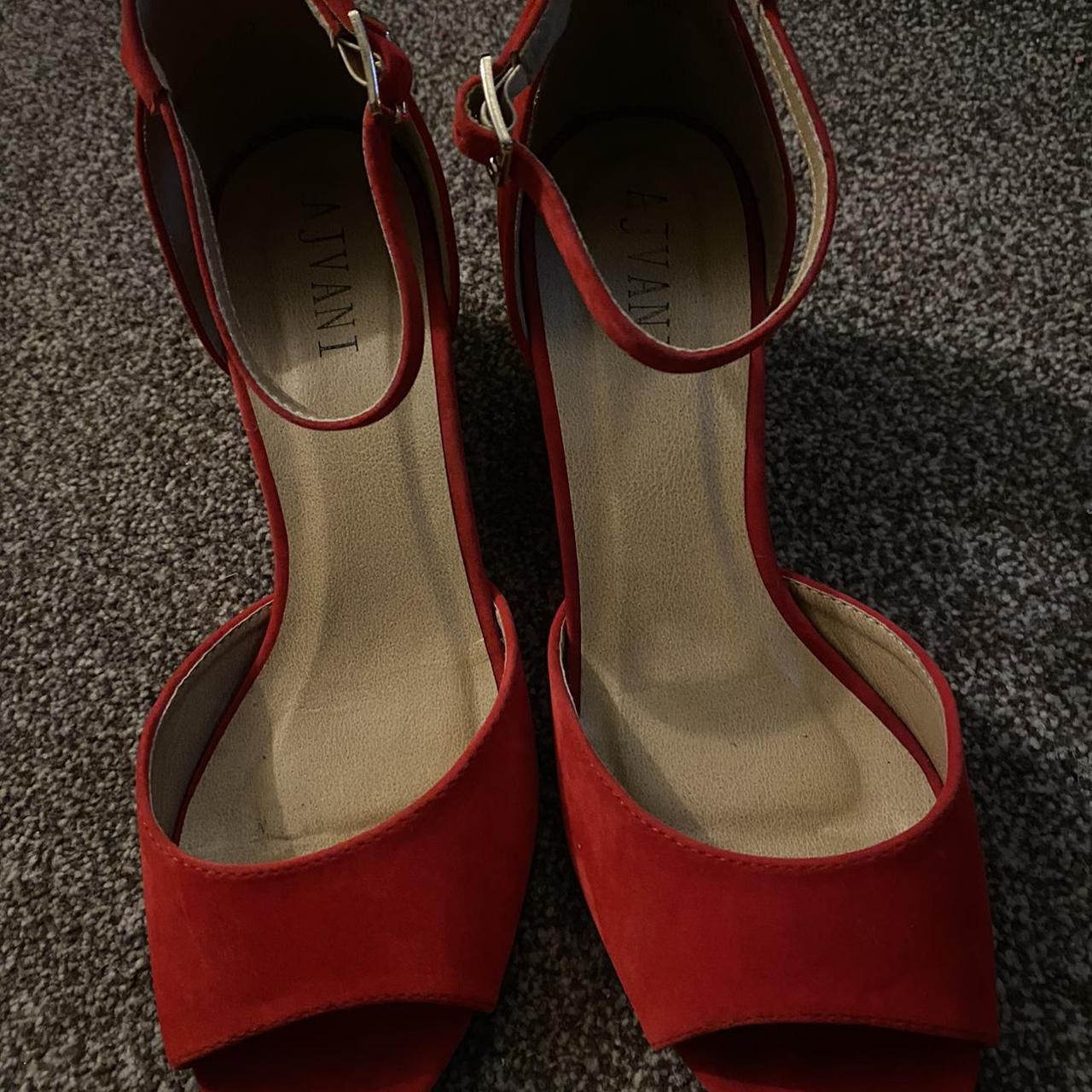 Ajvani wedge shoes red size 10 Only worn once - one... - Depop