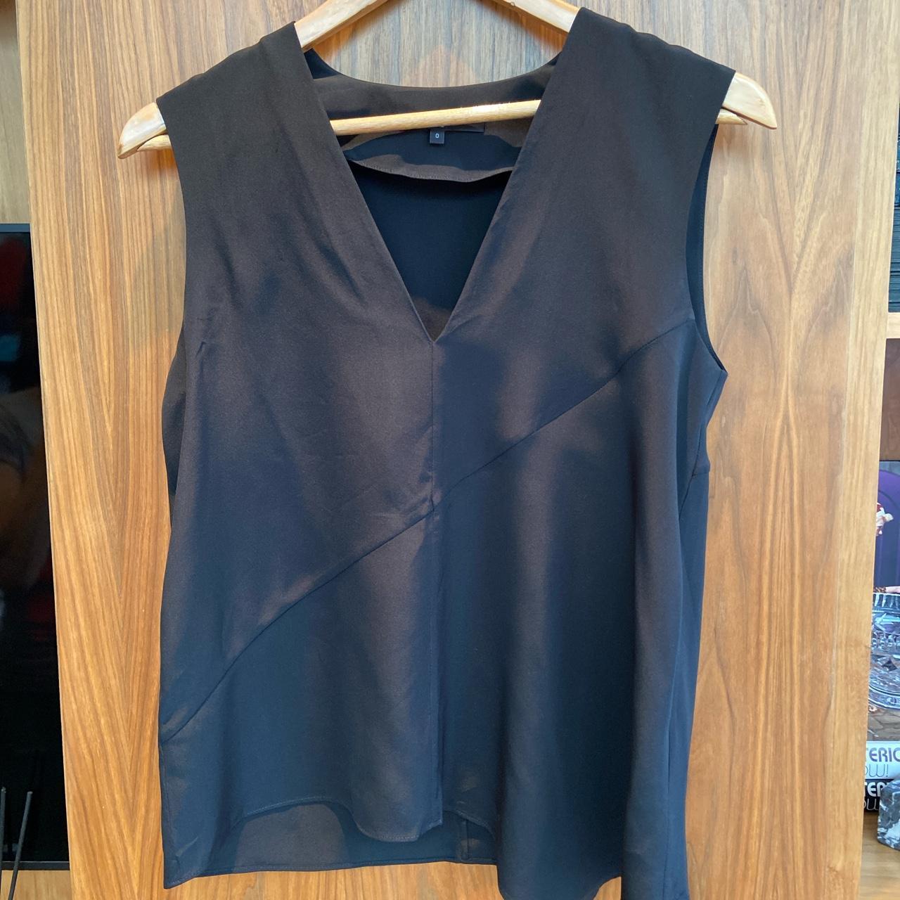 Tibi silk black top 100% silk Size US 0/... - Depop