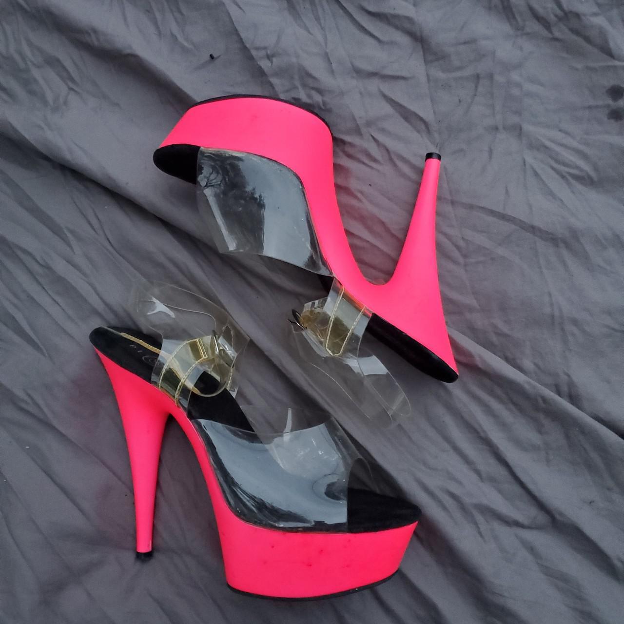 Neon sales stripper heels