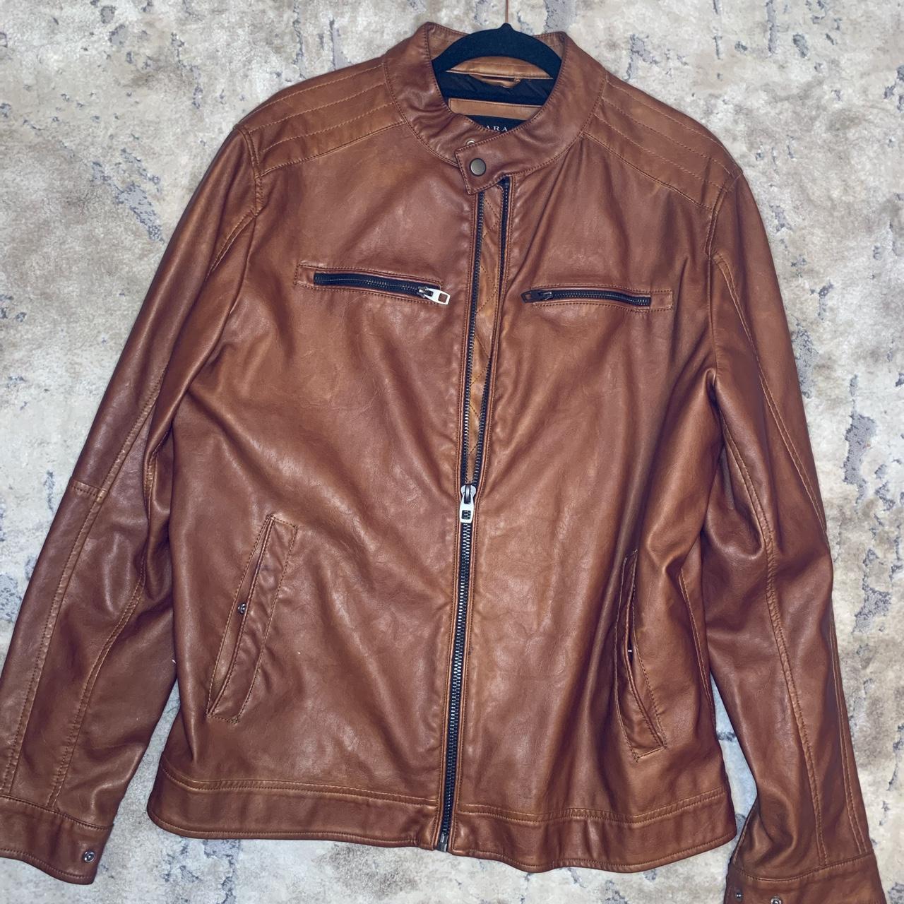 ⭐️Mens ZARA faux leather jacket⭐️ Perfect condition,... - Depop