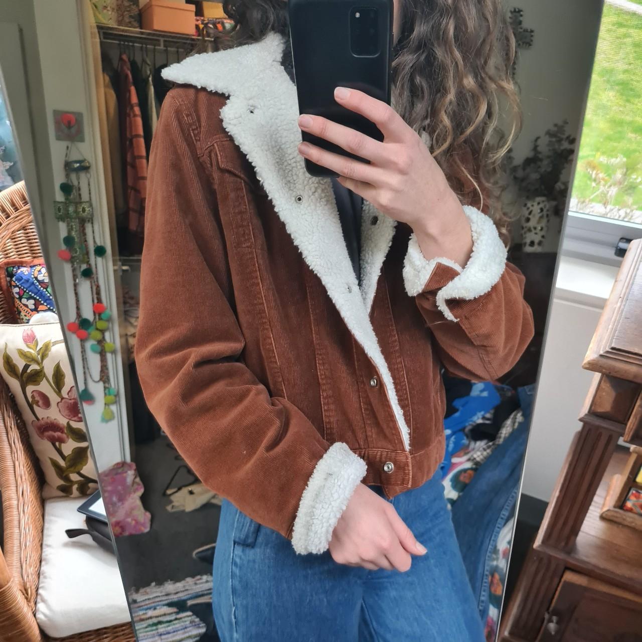 Vintage faux shearling jacket. Warm as toast. Size... - Depop