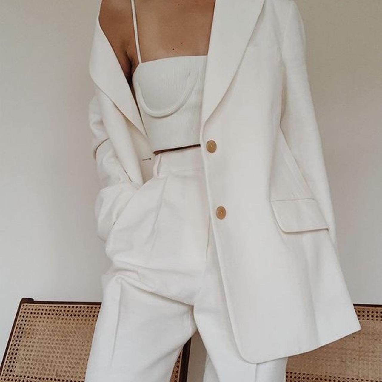 Stradivarius hot sale white blazer