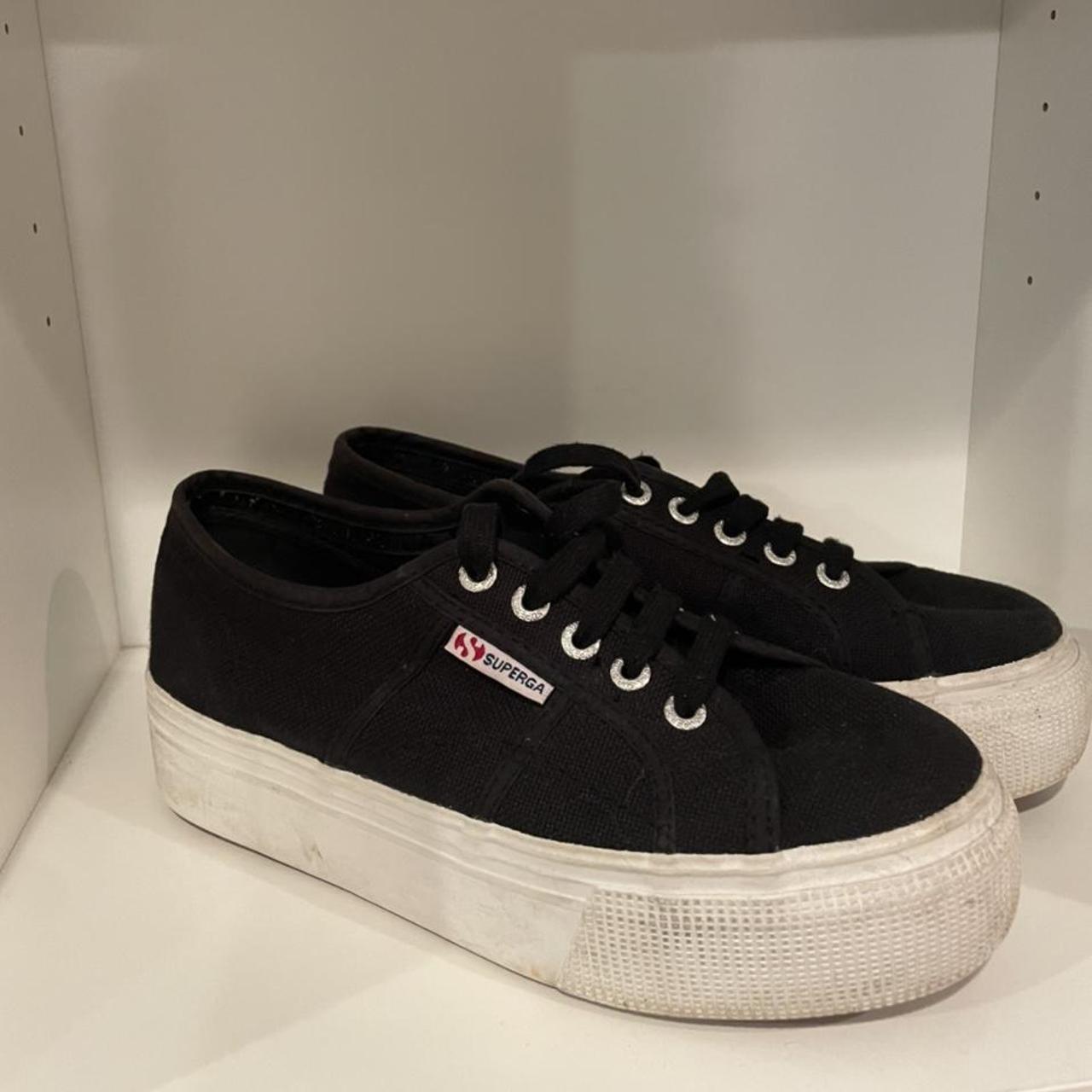 Black platform supergas! The perfect everyday summer... - Depop