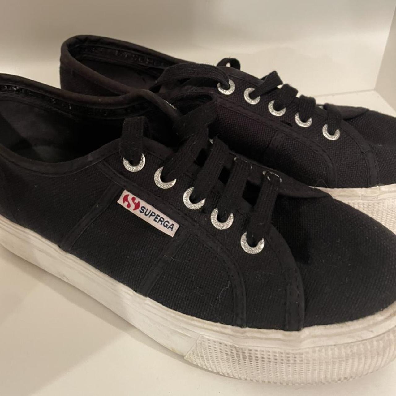 Black platform supergas! The perfect everyday summer... - Depop