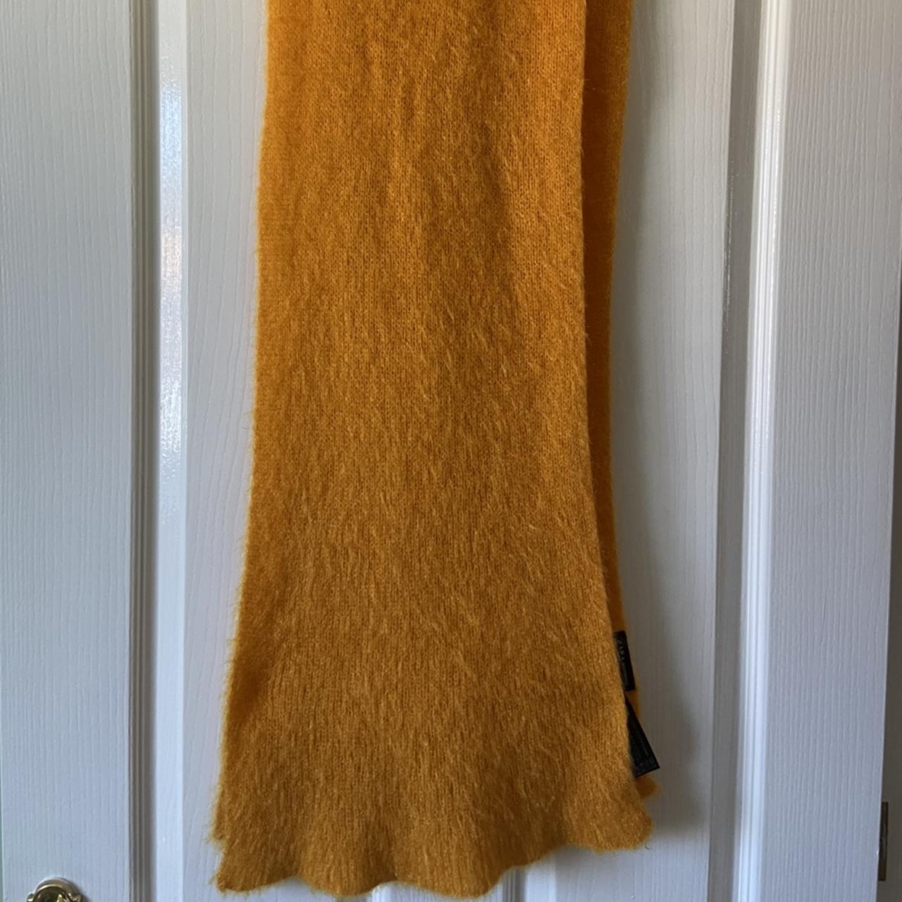 Zara Fluffy Yellow Scarf -100% Polyester Depop
