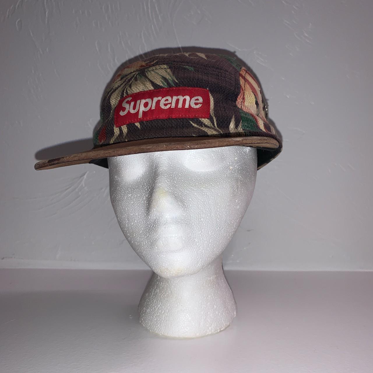 SUPREME SS12 NAVY FLORAL SUEDE CAMP CAP #supreme... - Depop