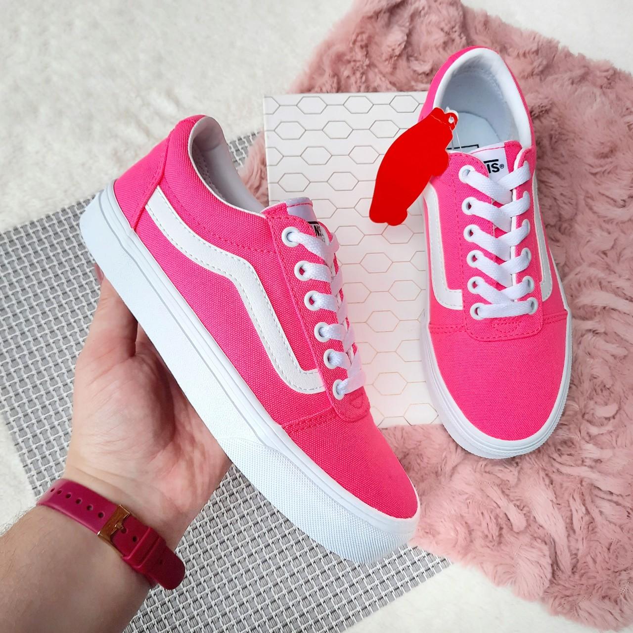Vans Ward Neon Pink Old Skool Lace Up Sneaker Depop