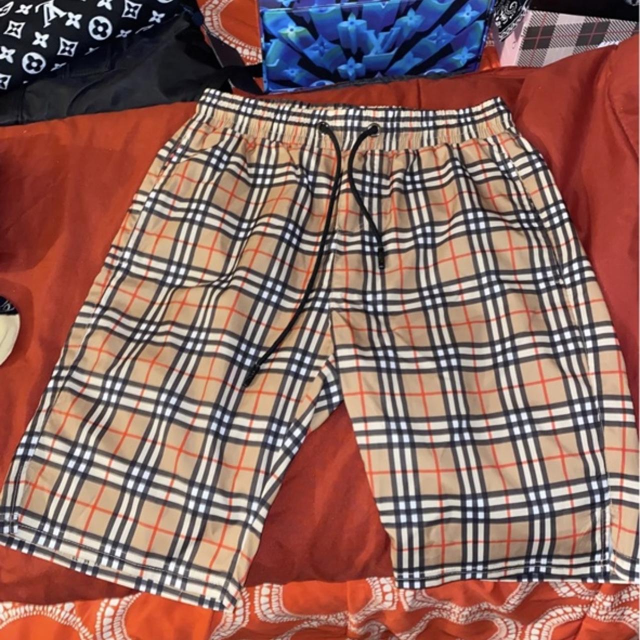 Burberry plaid print swim shorts for men. burberry