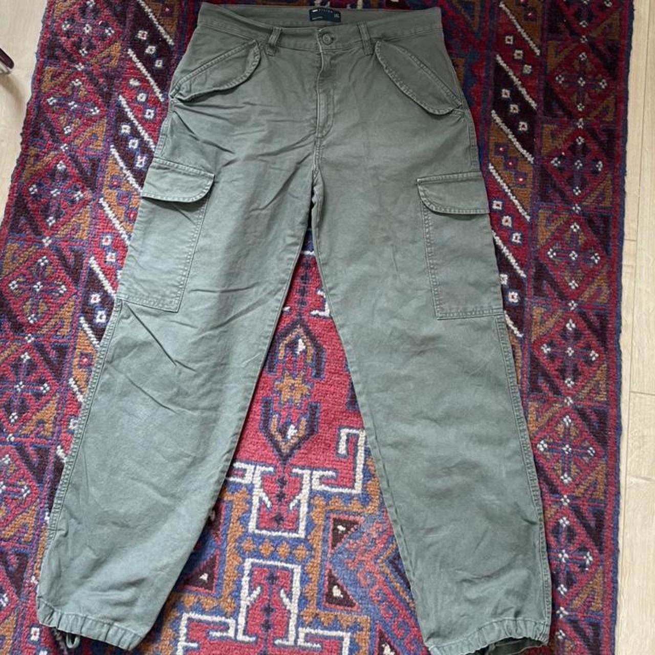 Asos design utility cargo trousers / pants in khaki... - Depop