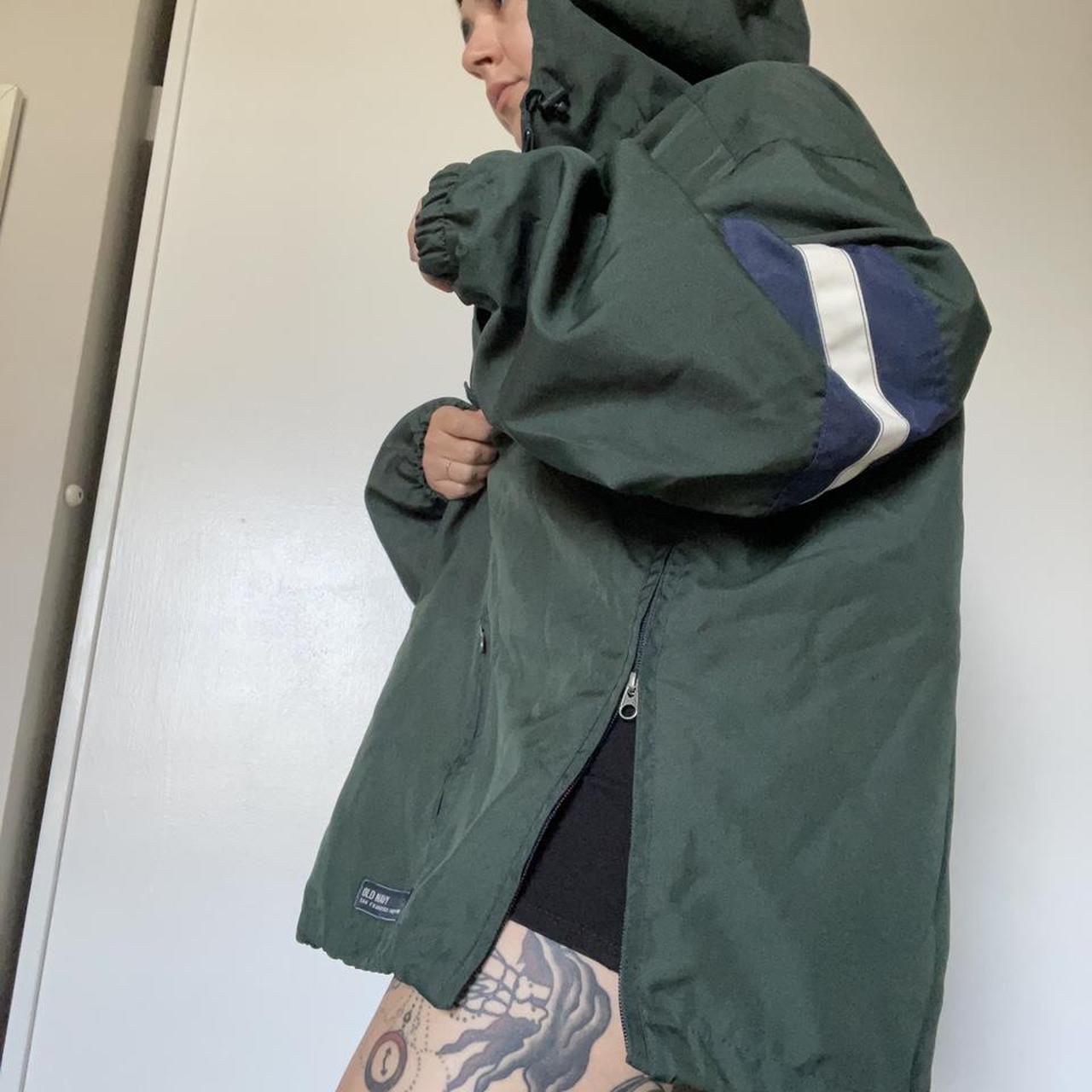 Old Navy Men's Green and Navy Jacket Depop