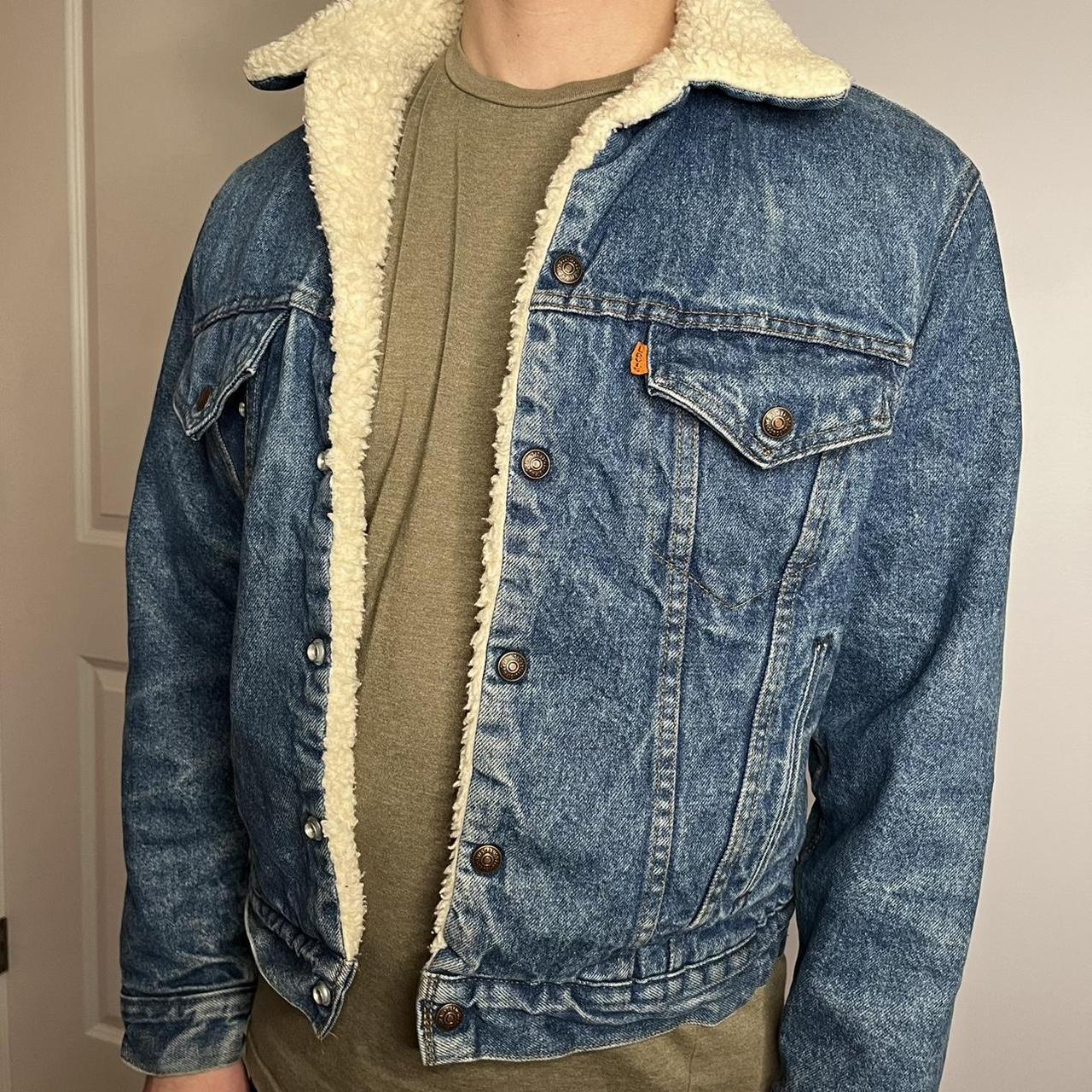 vintage levi's shearling denim jacket