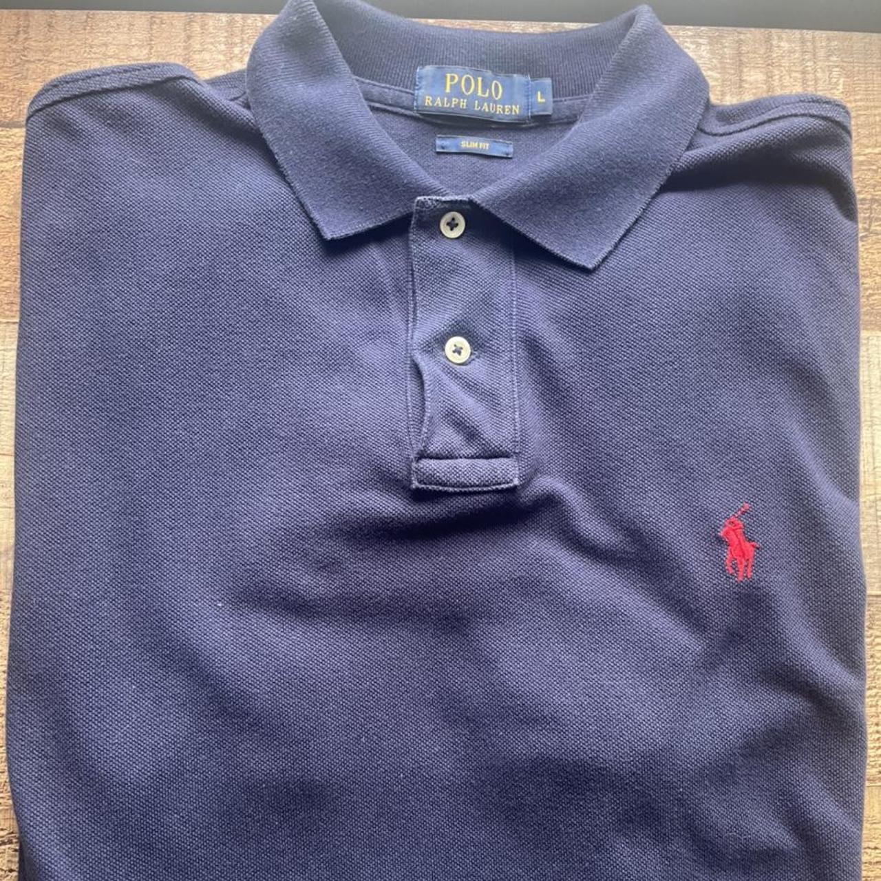 Ralph Lauren Men's Navy and Red Polo-shirts | Depop