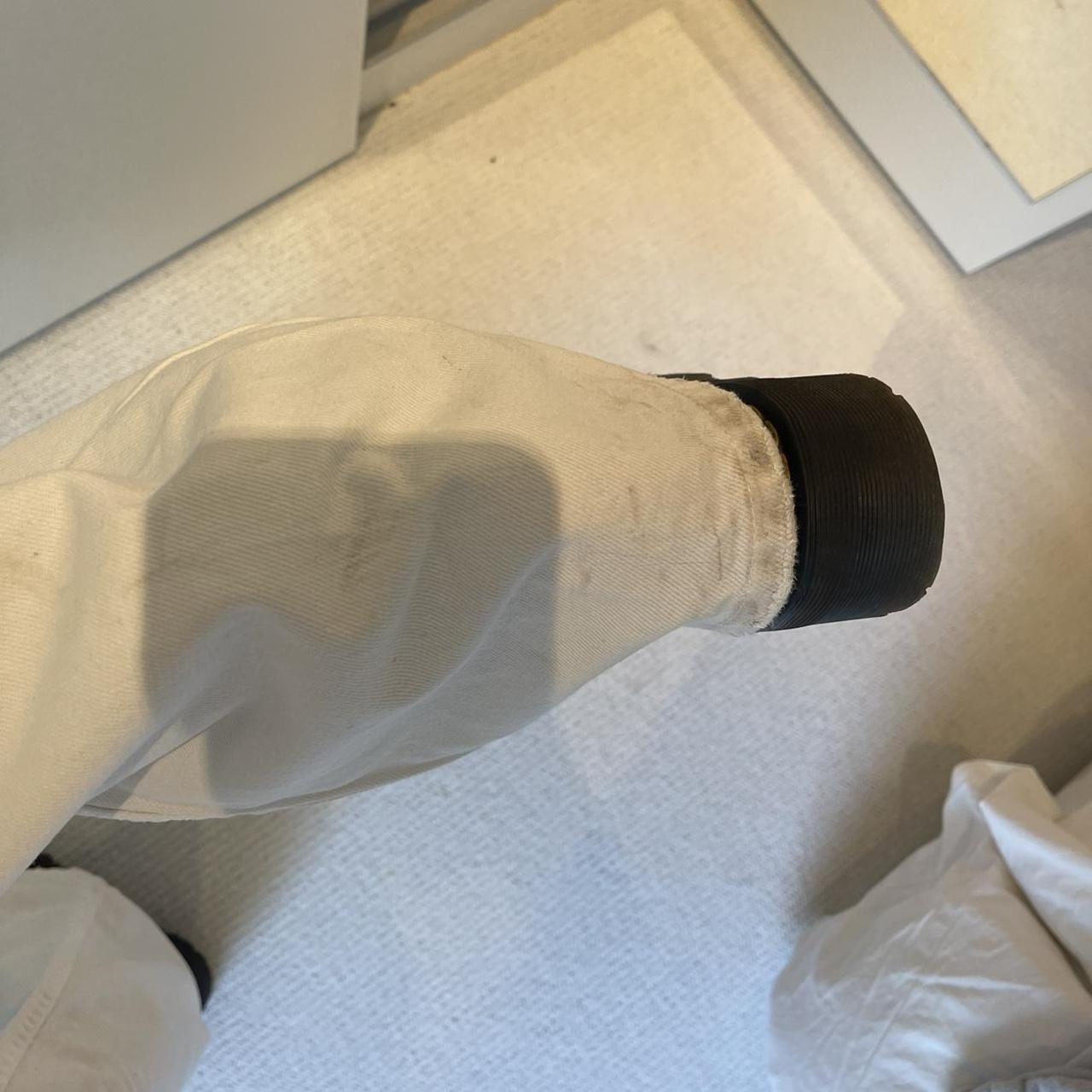 White wide leg Bershka jeans with rips A bit dirty... - Depop