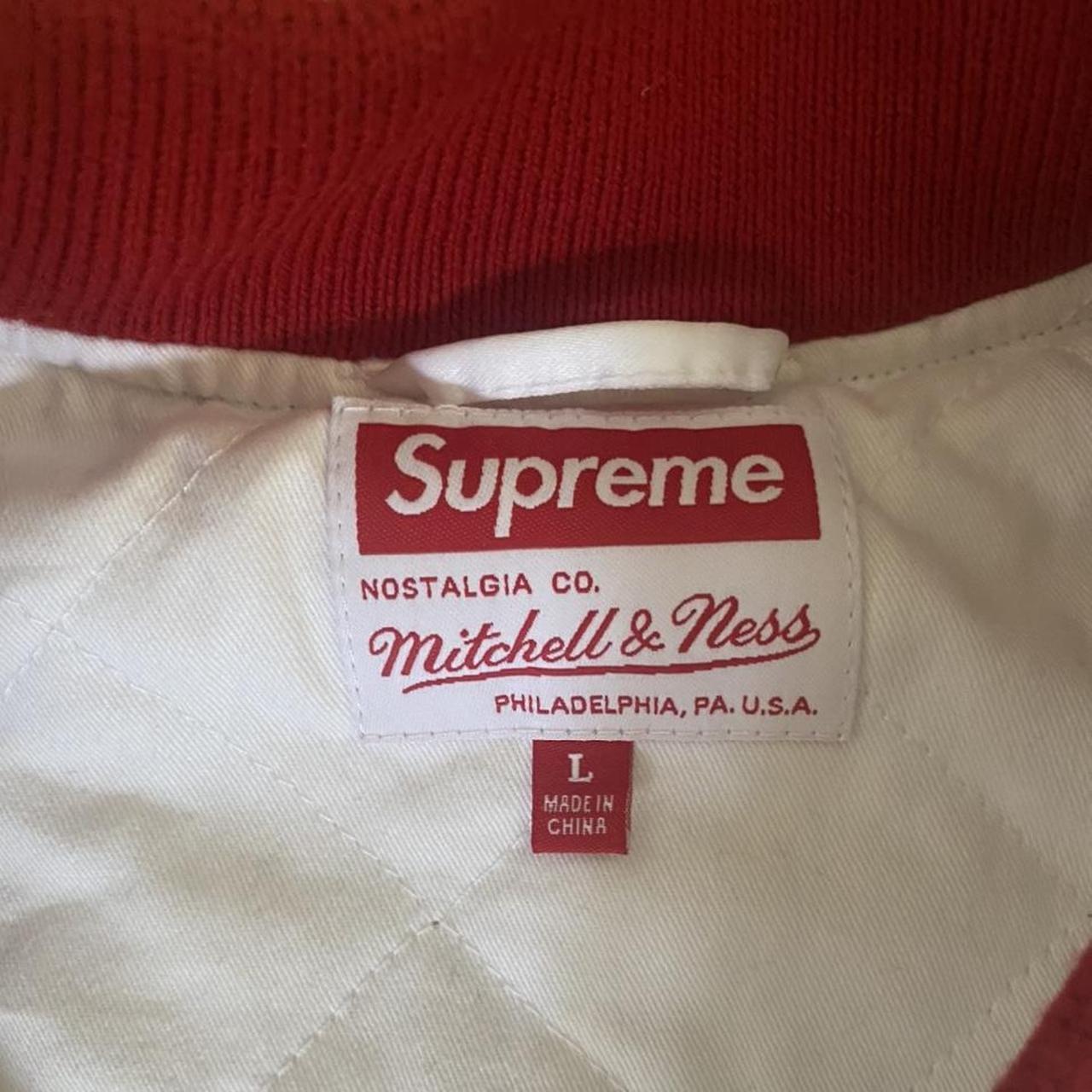 supreme mitchel and ness jersey worn once no flaws - Depop