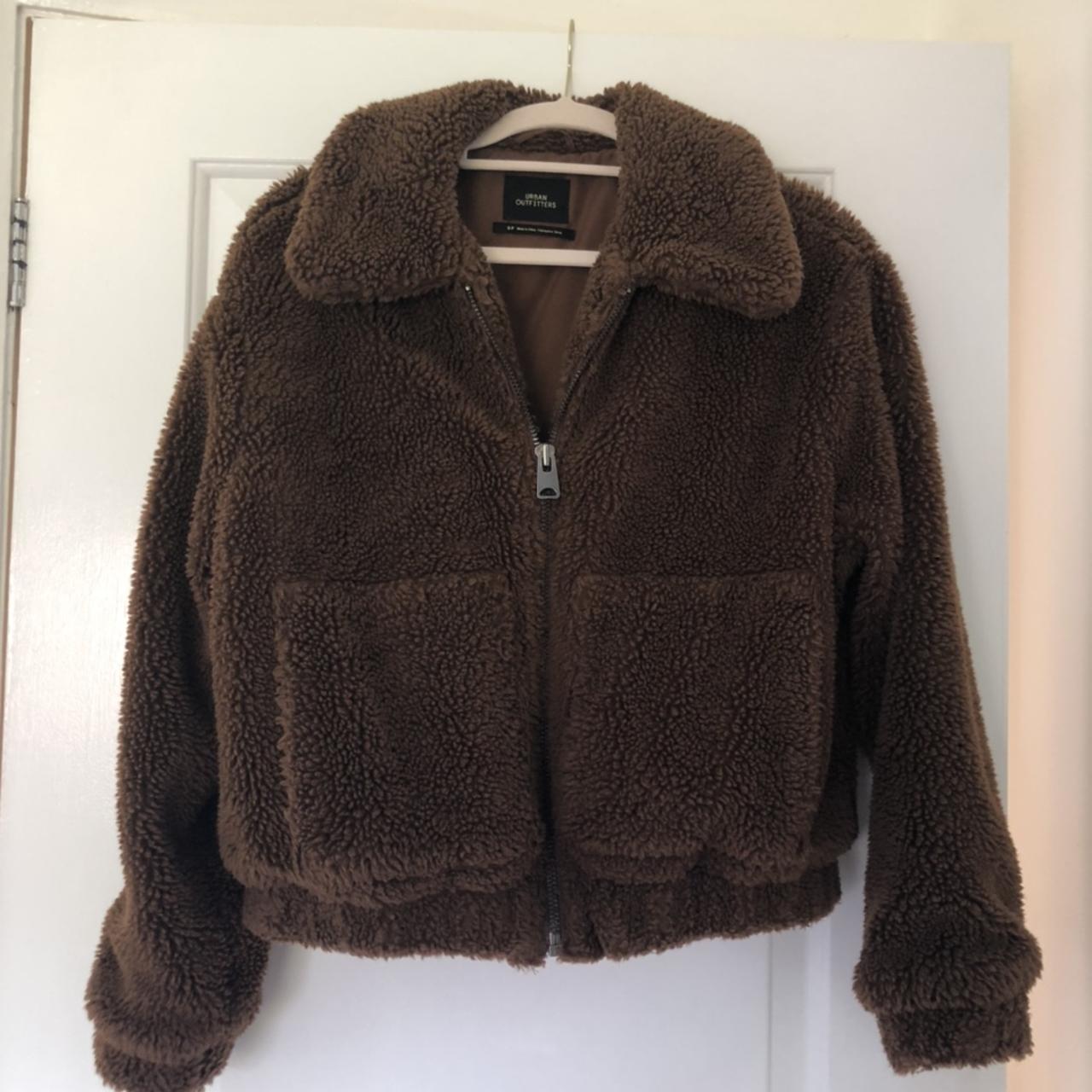 Urban Outfitters brown 70s style zip-up teddy jacket...