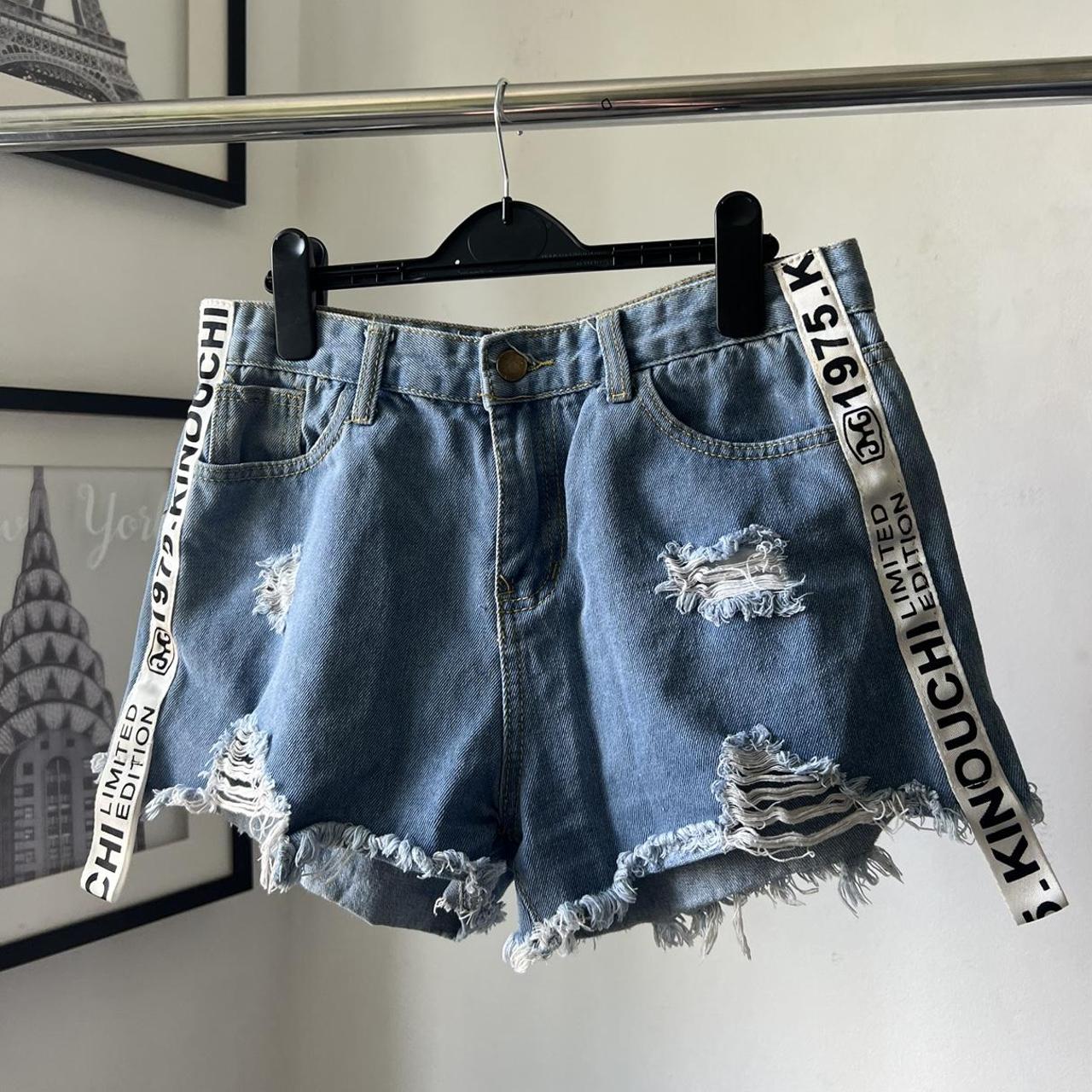 Women's Blue and White Shorts | Depop