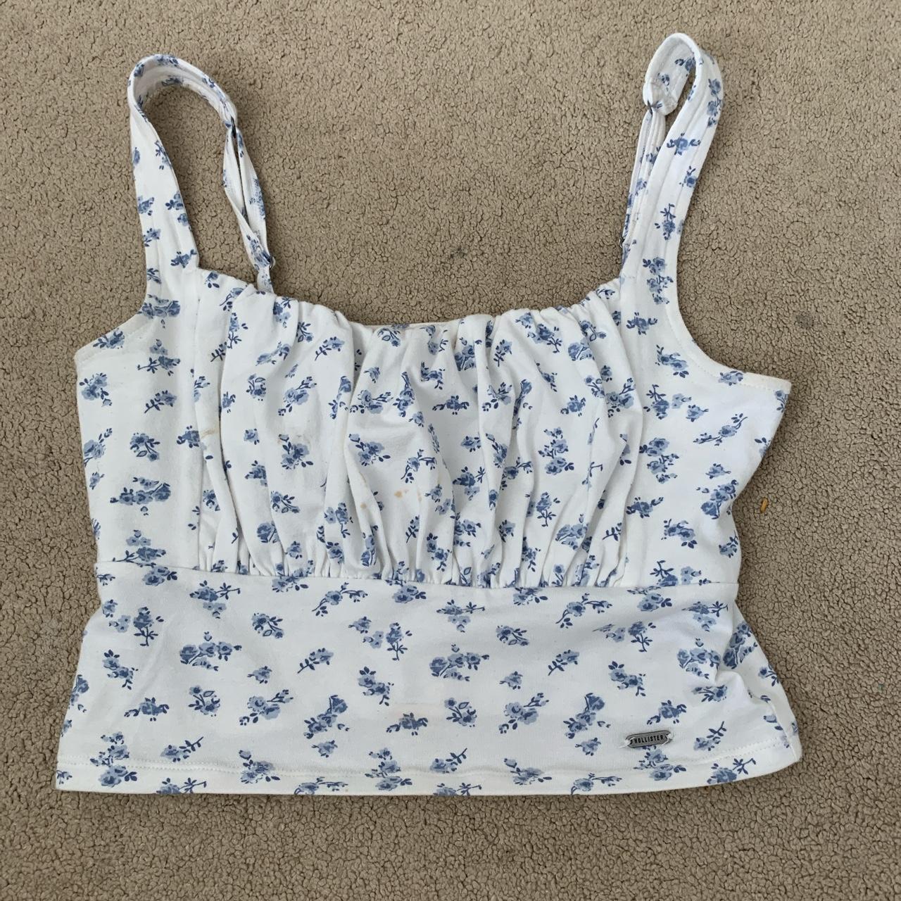 Floral hollister top A few marks but could come out... Depop