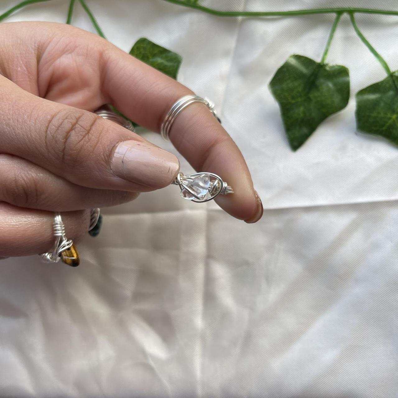 Clear Quartz Crystal Wire Wrapped Ring Clear Depop