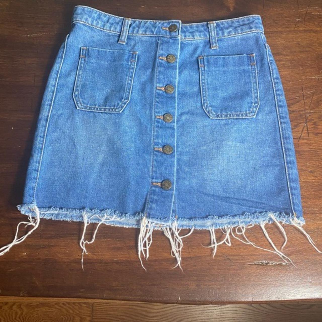 BDG 100 Cotton Button Front Denim Skirt Super... Depop