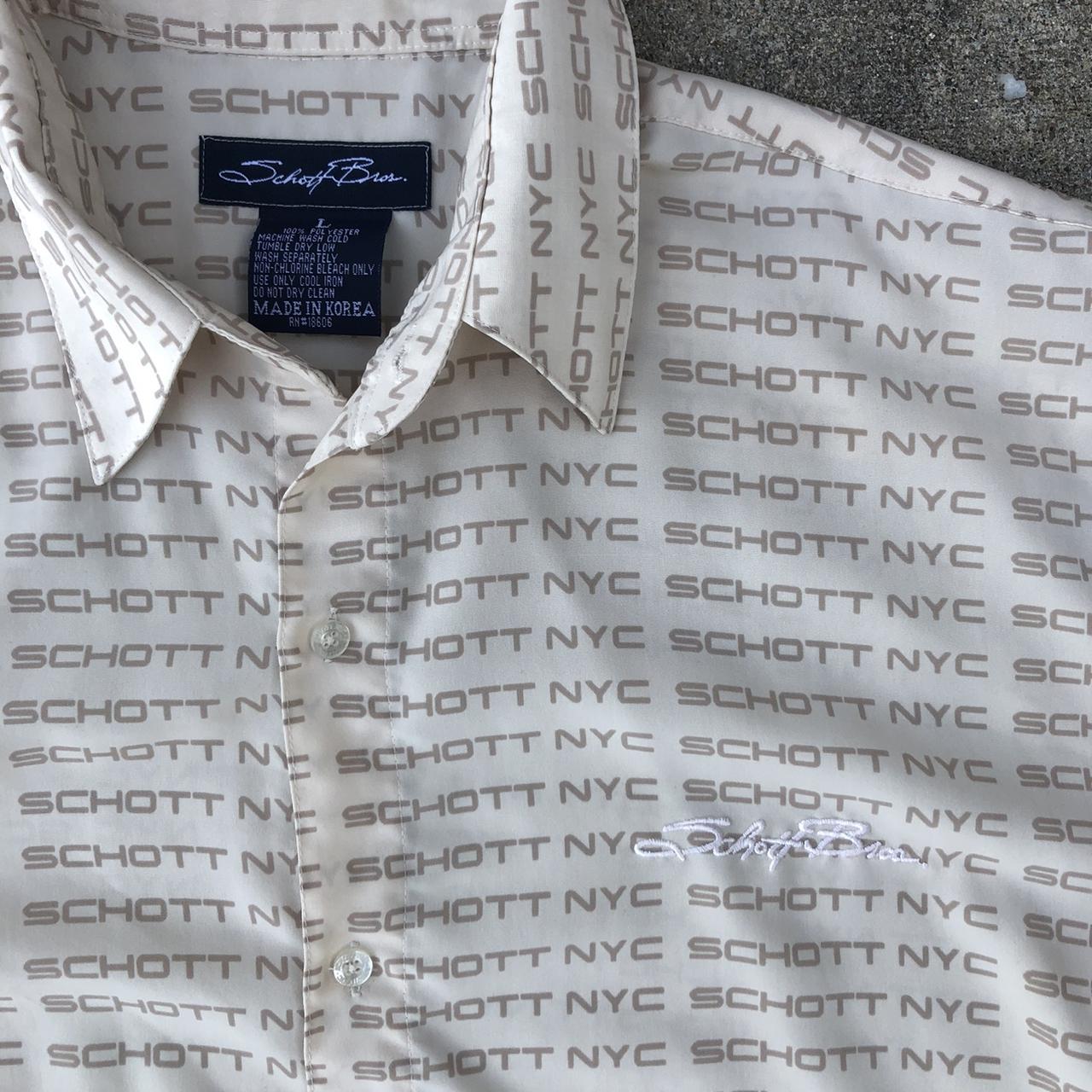 Schott Men's Cream and Tan Shirt (2)