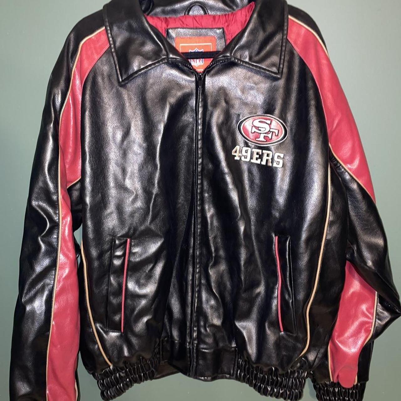 NFL San Francisco 49ers leather jacket size large no - Depop