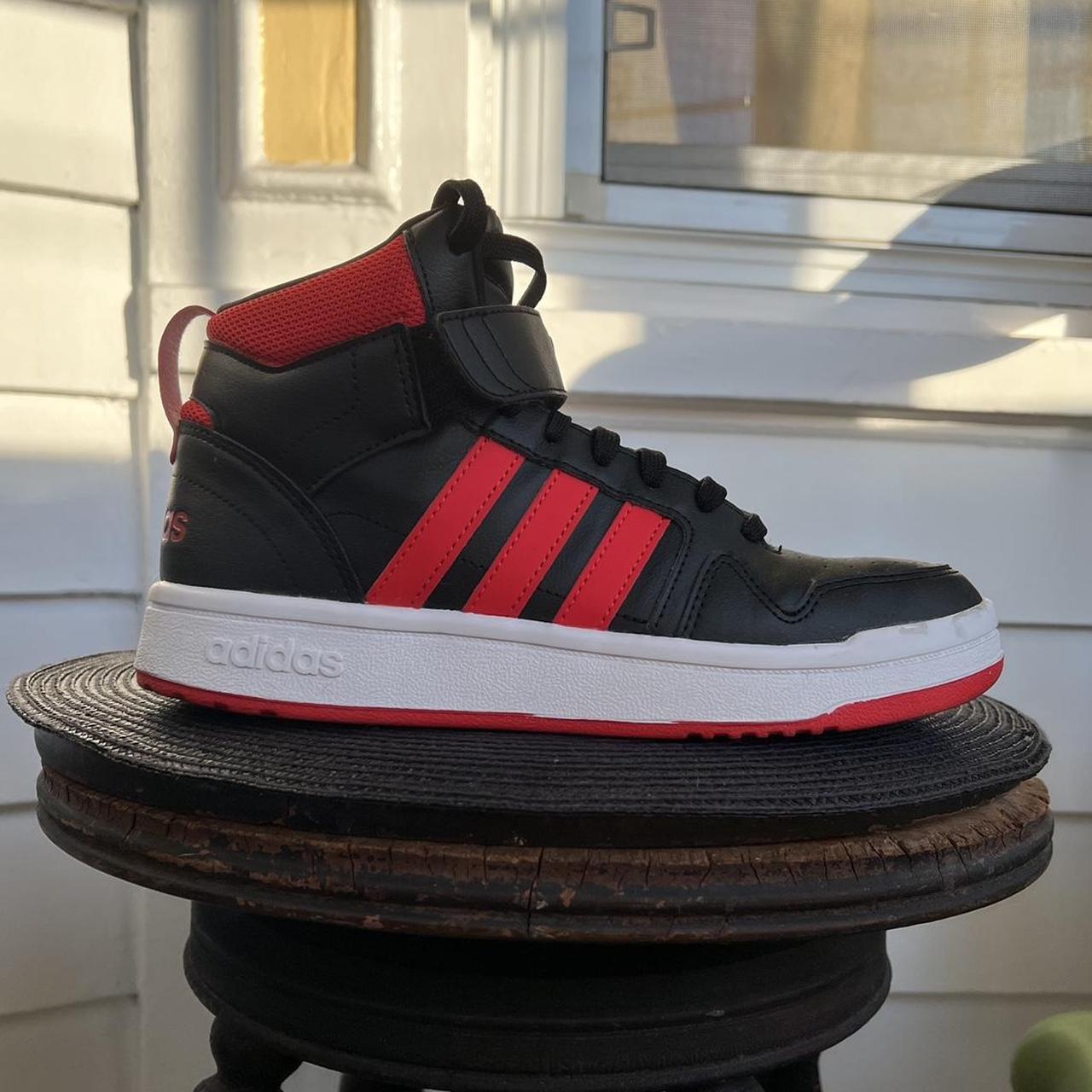 Adidas high tops black and red online