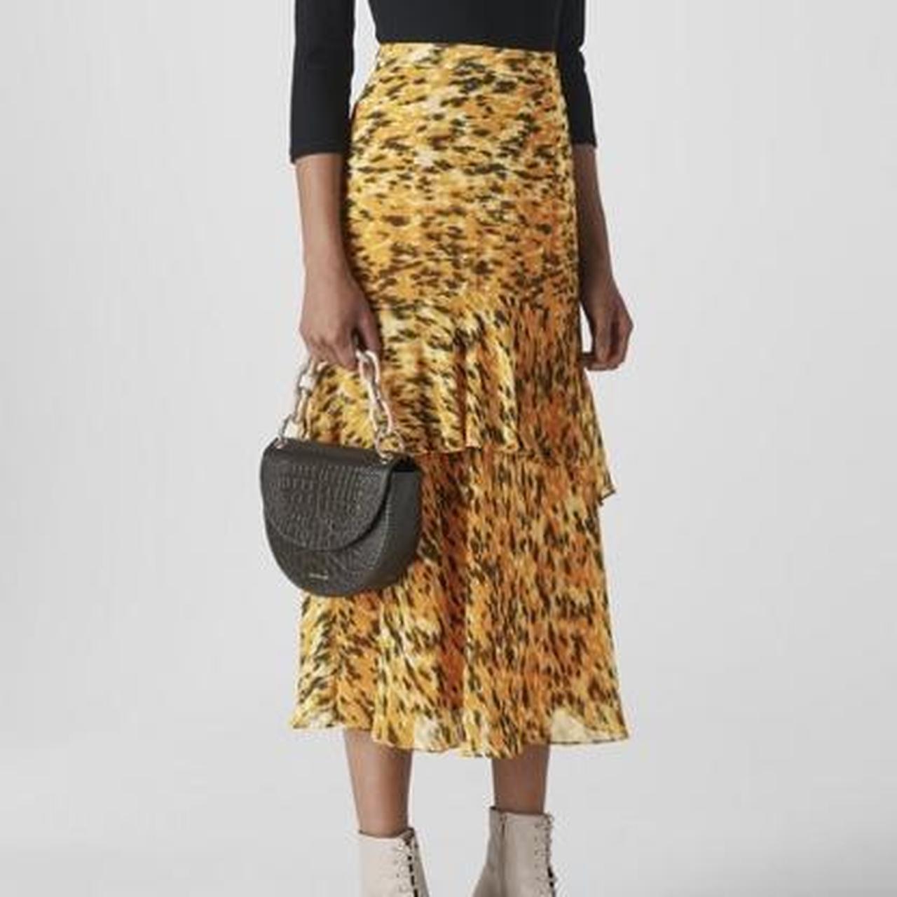 Whistles yellow outlet animal print skirt