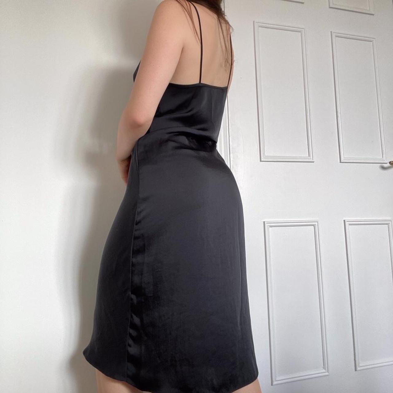 black satin midi dress from zara. size small. in... Depop