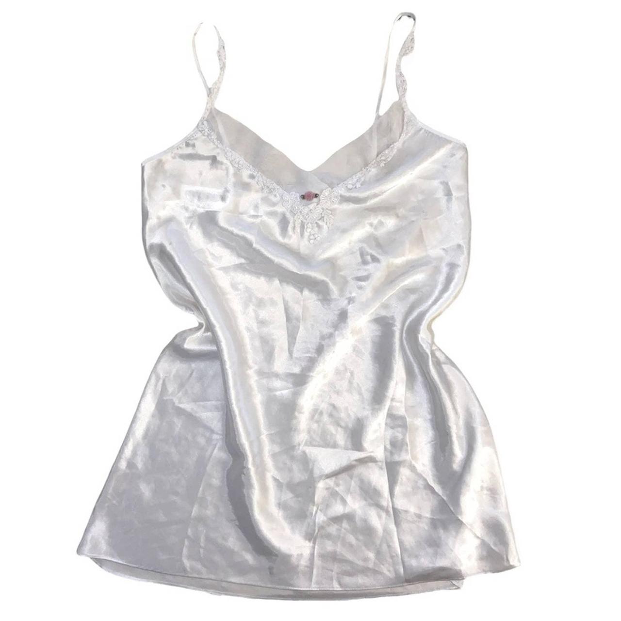 Vintage miss California white lingerie slip dress... - Depop