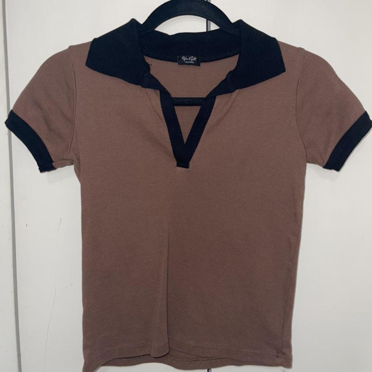 Rare John Galt/brandy Melville Brown Collared Top |... - Depop