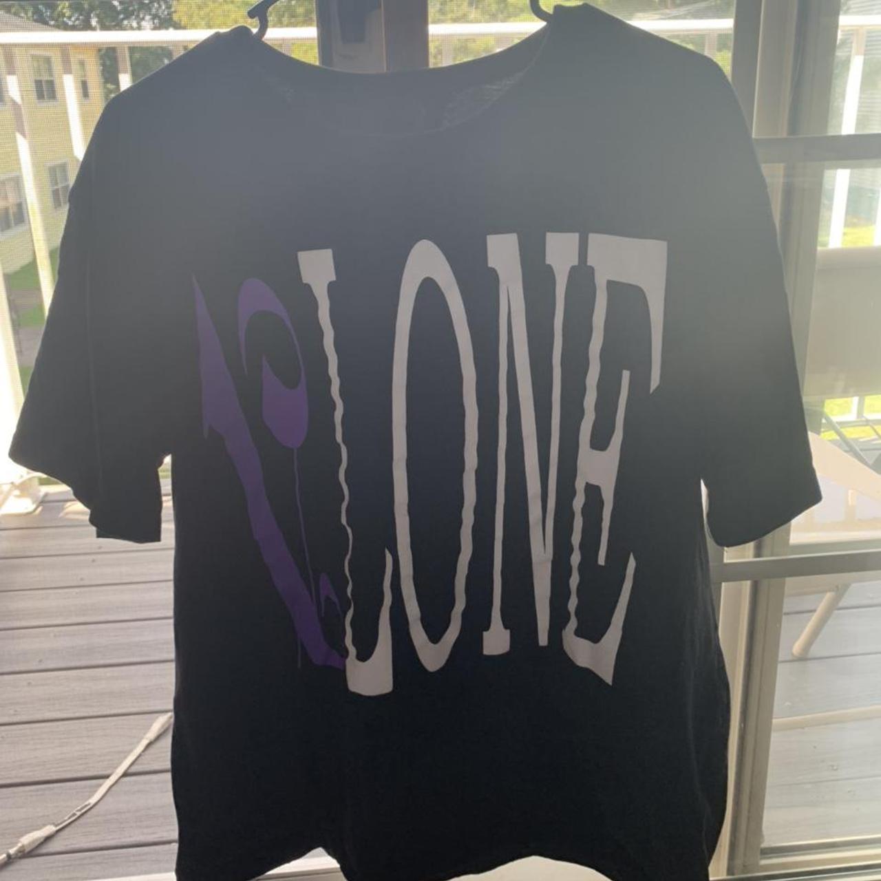 VLONE PALM ANGELS TEE black/Purple Size - Depop