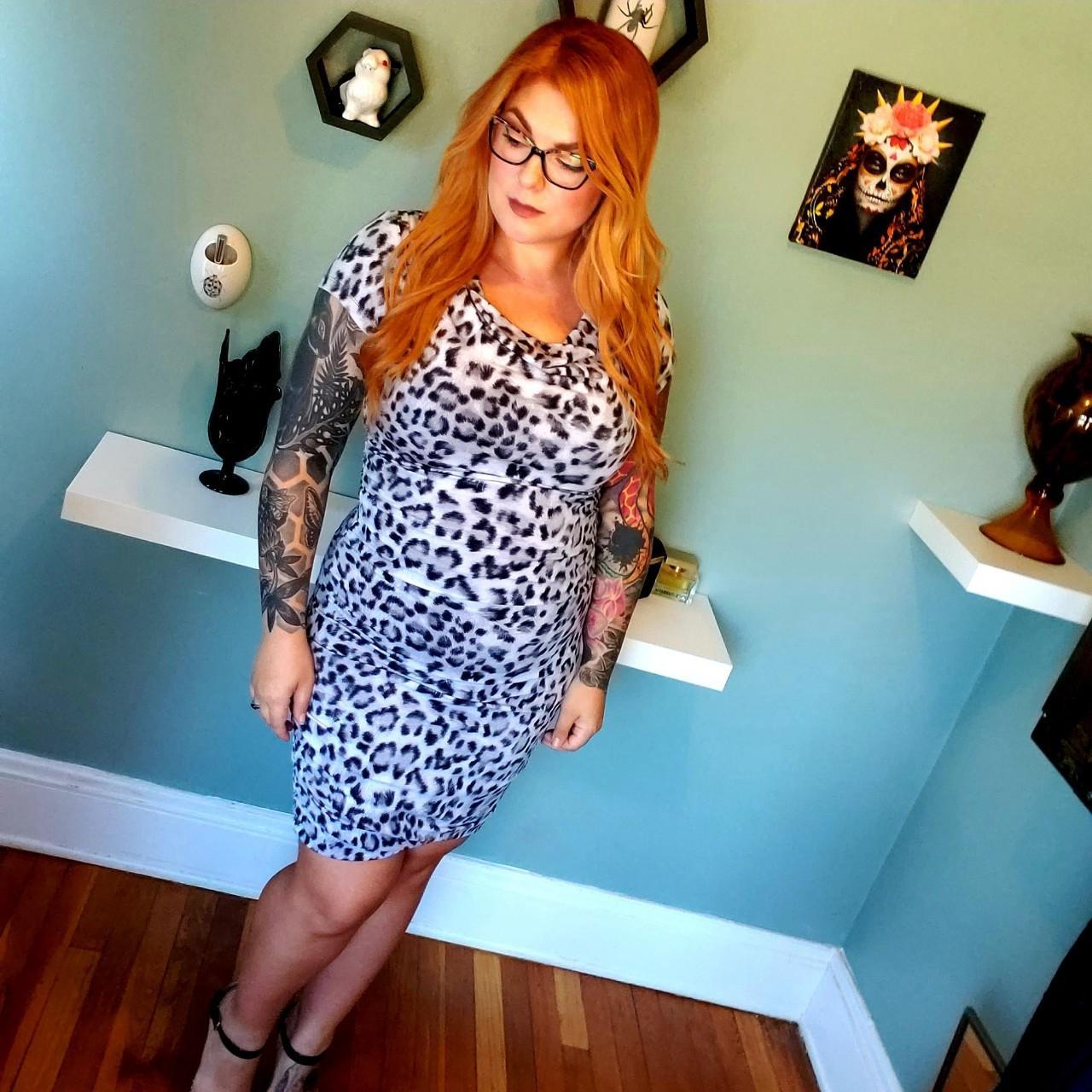 Y2k Snow Leopard Print Dress Size Medium Model:... - Depop